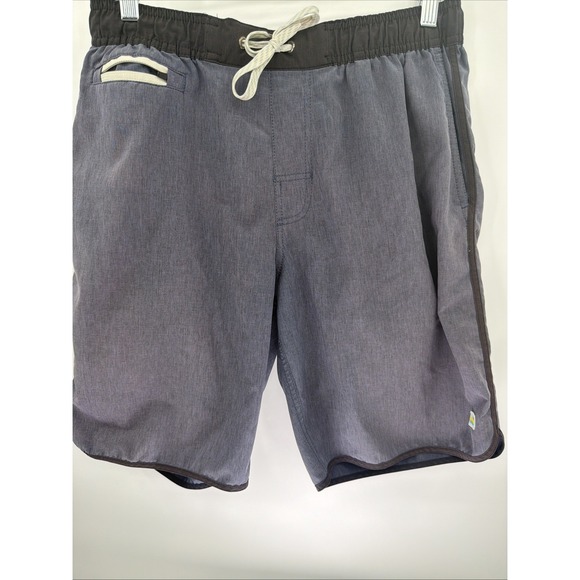 Vuori Other - Vuori Azure Linen Texture Banks M Shorts Stretch Zip Pocket Training Running